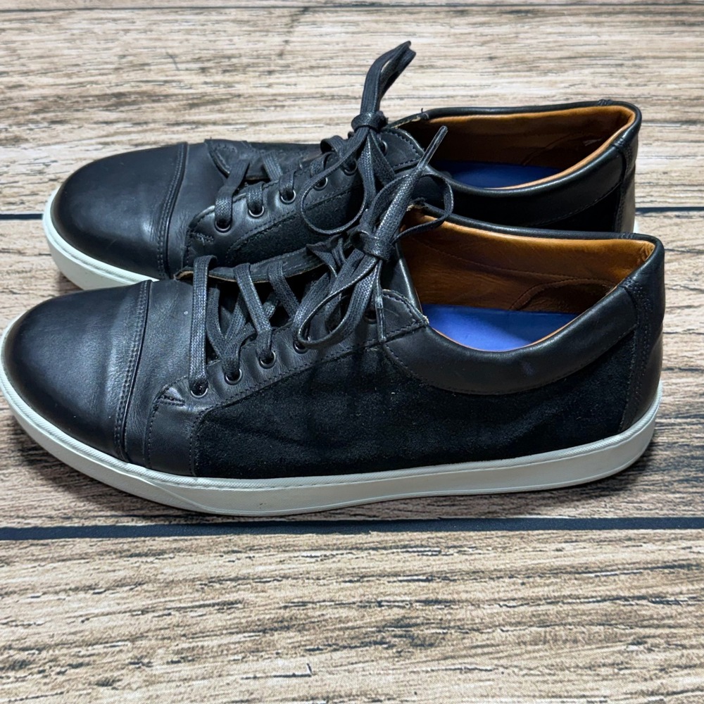 Allen Edmonds Courtside Sneakers Mens 12 D Black Leather Suede Low Top Shoes